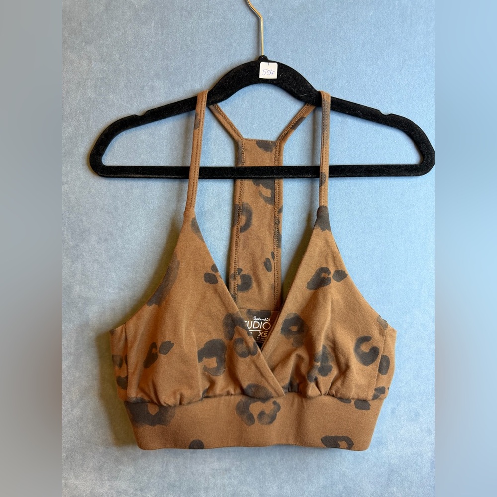 Splendid‎ Women's Leopard Sports Bra- Brown NWOT SIZE XS